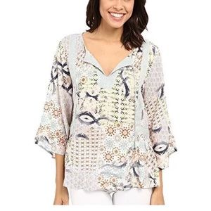 NEW Dylan Sun-Kissed Floral Billowy Peasant Blouse